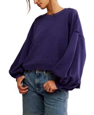 Free People - Women's Trish Cotton Drop-Shoulder Sweatshirt