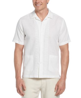 Cubavera - Men's Short Sleeve Button-Front Applique Panel Camp Shirt