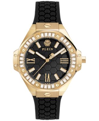 Philipp Plein - Women's Lady Royal Crystal Black Silicone Strap Watch 39mm