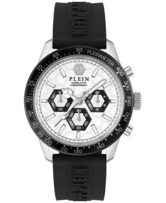 Philipp Plein - Men's Chronograph Pleinmeter Black Silicone Strap Watch 44mm