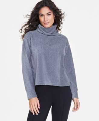 On 34th - Women's Ribbed Velour Turtleneck Top