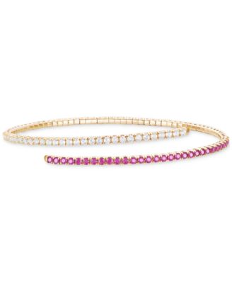 Macy's - Ruby (1-1/5 ct. t.w.) & Diamond (1 ct. t.w.) Flex Wrap Bracelet 14k Gold