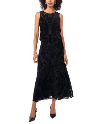 Vince Camuto - Women's Flocked-Print Sleeveless Blouse
