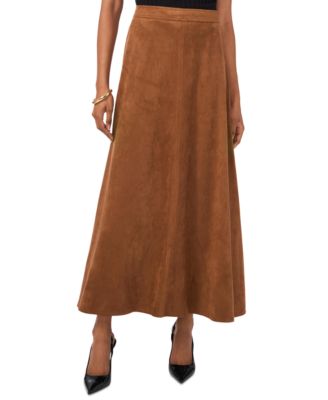 Vince Camuto - Women's Faux-Suede A-Line Maxi Skirt