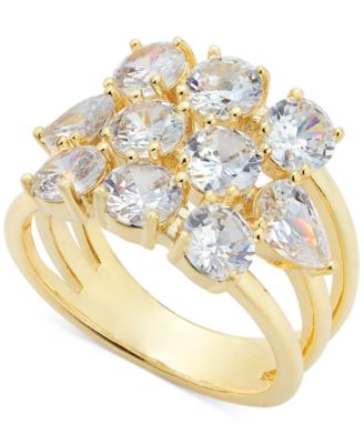 I.N.C. International Concepts - Gold-Tone Crystal Triple-Row Ring