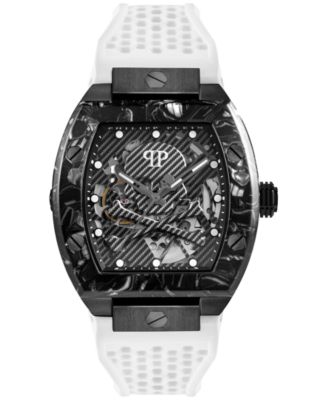 Philipp Plein - Men's Automatic Skeleton Sport Master White Silicone Strap Watch 44mm