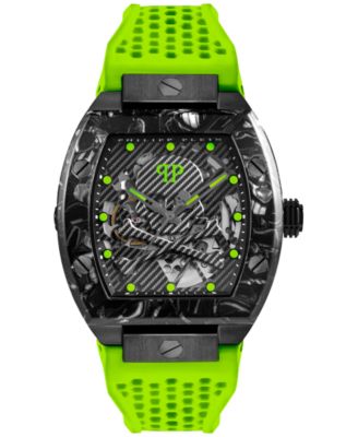Philipp Plein - Men's Automatic Skeleton Sport Master Green Silicone Strap Watch 44mm