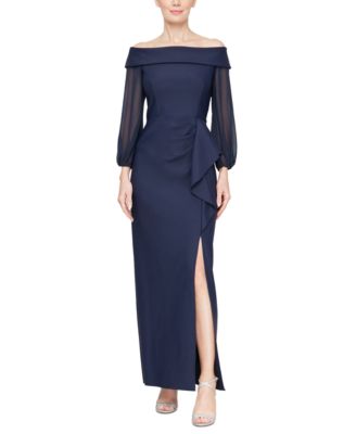 Alex Evenings - Petite Off-The-Shoulder Ruffle Gown