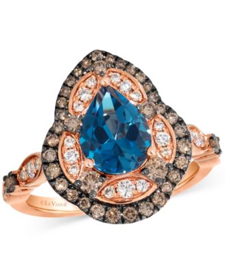 Le Vian - London Blue Topaz (1-3/4 ct. t.w.) & Diamond (5/8 ct. t.w.) Statement Ring in 14k Rose Gold