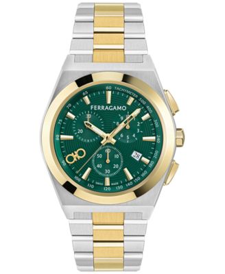 Ferragamo - Men's Swiss Chronograph Vega Two-Tone Stainless Steel Bracelet Watch 42mm