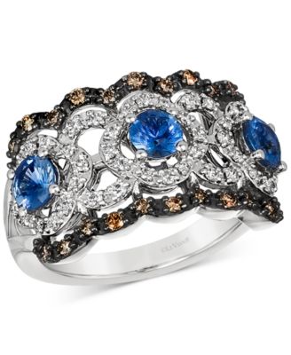 Le Vian - Sapphire (1-1/20 ct. t.w.) & Diamond (1/2 ct. t.w.) Openwork Statement Ring in 14k White Gold