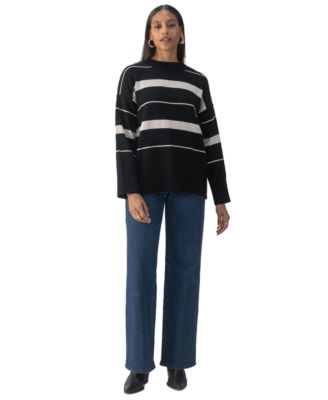 Sanctuary - Women's Modern Striped Dropped-Shoulder Sweater
