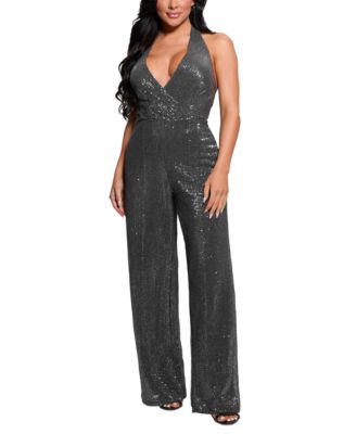 GUESS - Women's Sequin Halter Jumpsuit