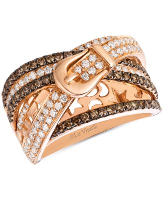 Le Vian - Chocolatier Chocolate Diamond & Vanilla Diamond Statement Ring (1-3/8 ct. t.w.) in 14k Strawberry Gold