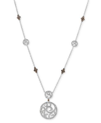 Le Vian - Chocolatier&reg; Diamond Openwork 18" Pendant Necklace (2-1/2 ct. t.w.) in 14k White Gold