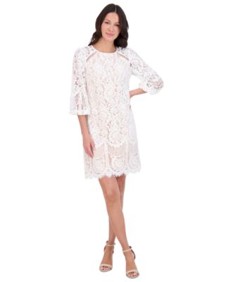 Vince Camuto - Petite Jewel-Neck Lace Shift Dress