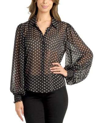 BCX - Juniors' Polka-Dot Shirt