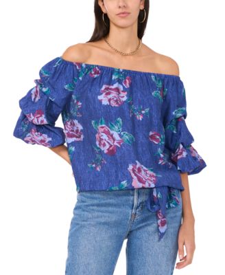 Vince Camuto - Women's Floral-Print Off-The-Shoulder Blouse