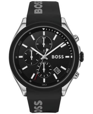Hugo Boss - Men's Chronograph Velocity Black Silicone Strap Watch 45mm