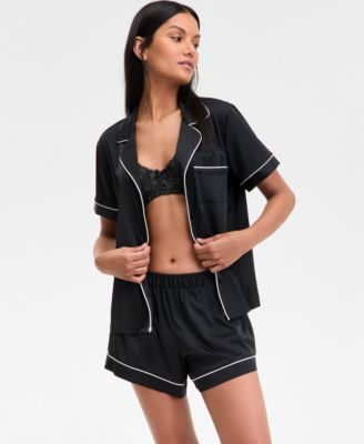 I.N.C. International Concepts - Women's Stretch Satin Short-Sleeve Pajama Set