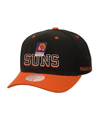 Mitchell & Ness - Men's Black/Orange Phoenix Suns Backside Script Two-Tone Pro Crown Adjustable Hat