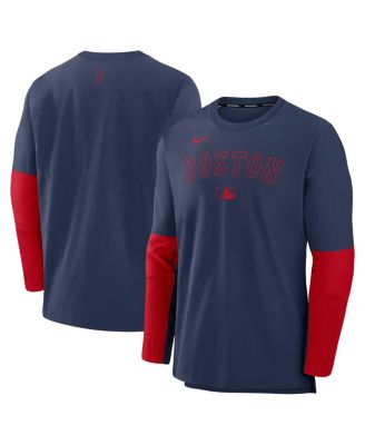 Nike - Men's Navy/Red Boston Red Sox Authentic Collection Lightweight Player Tri-Blend Performance Pullover Sweatshirt