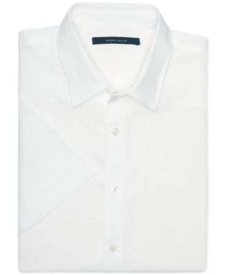 Perry Ellis - Chambray Linen Short-Sleeve Button-Front Shirt