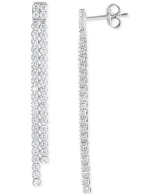 Badgley Mischka - Lab Grown Diamond Linear Drop Earrings (1-3/4 ct. t.w.) in 14k White Gold