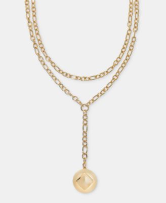 I.N.C. International Concepts - Disc Charm Layered Lariat Necklace, 16" + 3" extender