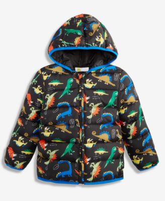 Epic Threads - Boys Toddler 2T-4T Dino-Print Midweight Hooded Puffer Jacket