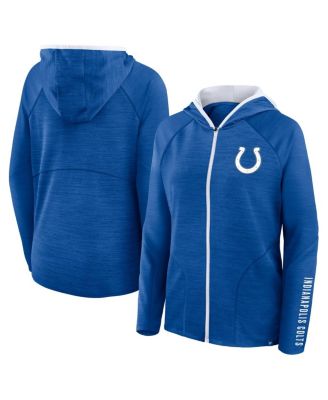 Fanatics - Women's Royal Indianapolis Colts Redzone End Around Pass Raglan Full-Zip Hoodie