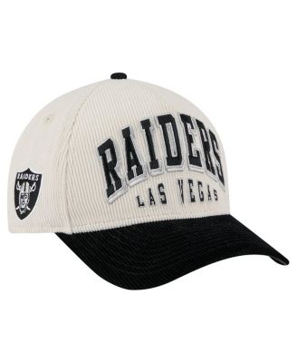 New Era - Men's Cream/Black Las Vegas Raiders Two-Tone Sided Corduroy 9FORTY A-Frame Adjustable Hat