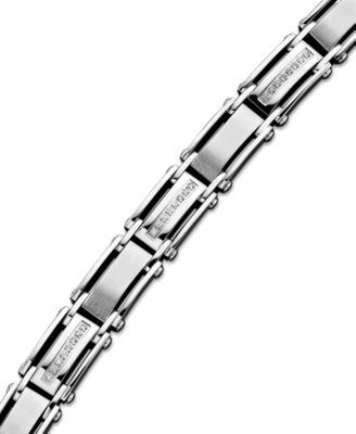 Macy's - Men's Diamond Bracelet in Stainless Steel (1/2 ct. t.w.)