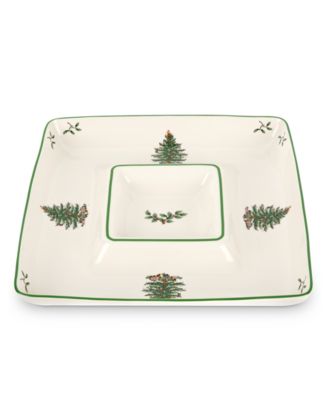Spode - Christmas Tree Square Chip and Dip