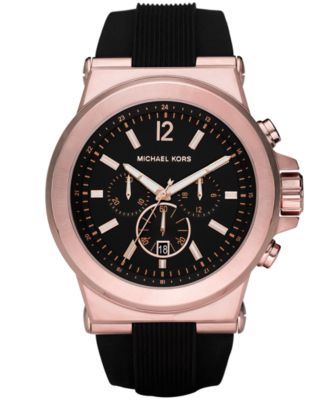 Michael Kors - Men's Chronograph Dylan Black Silicone Strap Watch 48mm MK8184