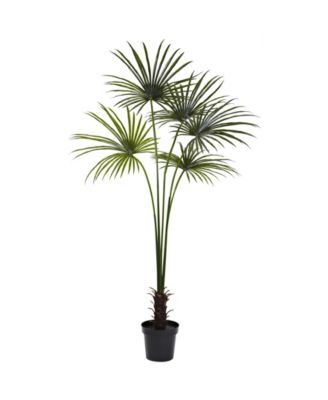 Nearly Natural - 7' Fan Palm UV-Resistant Indoor/Outdoor Tree
