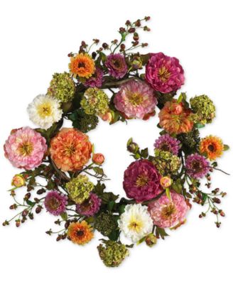 Nearly Natural - 24" Peony Wreath
