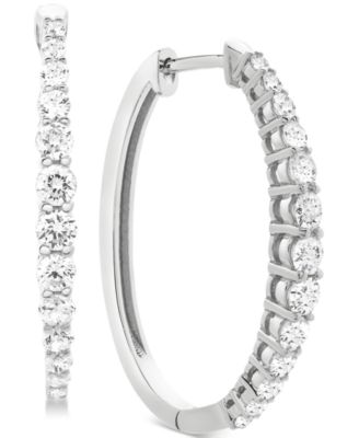 Macy's - Diamond Hoop Earrings (1 ct. t.w.) in 14k Gold