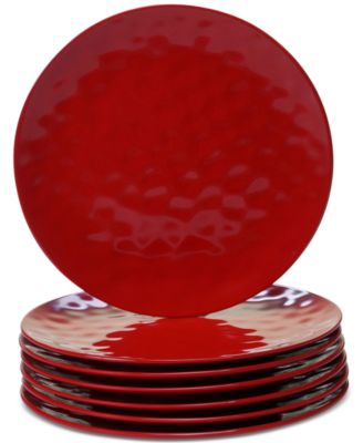 Certified International - 6-Pc. Red Melamine Dinner Plate Set